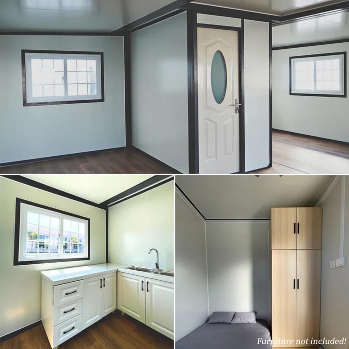 Tiny Home 13x20ft Foldable Prefab House 1 Kitchen, 1 Bathroom, 2 Rooms, 1 Living - Tiny Homes Outlet