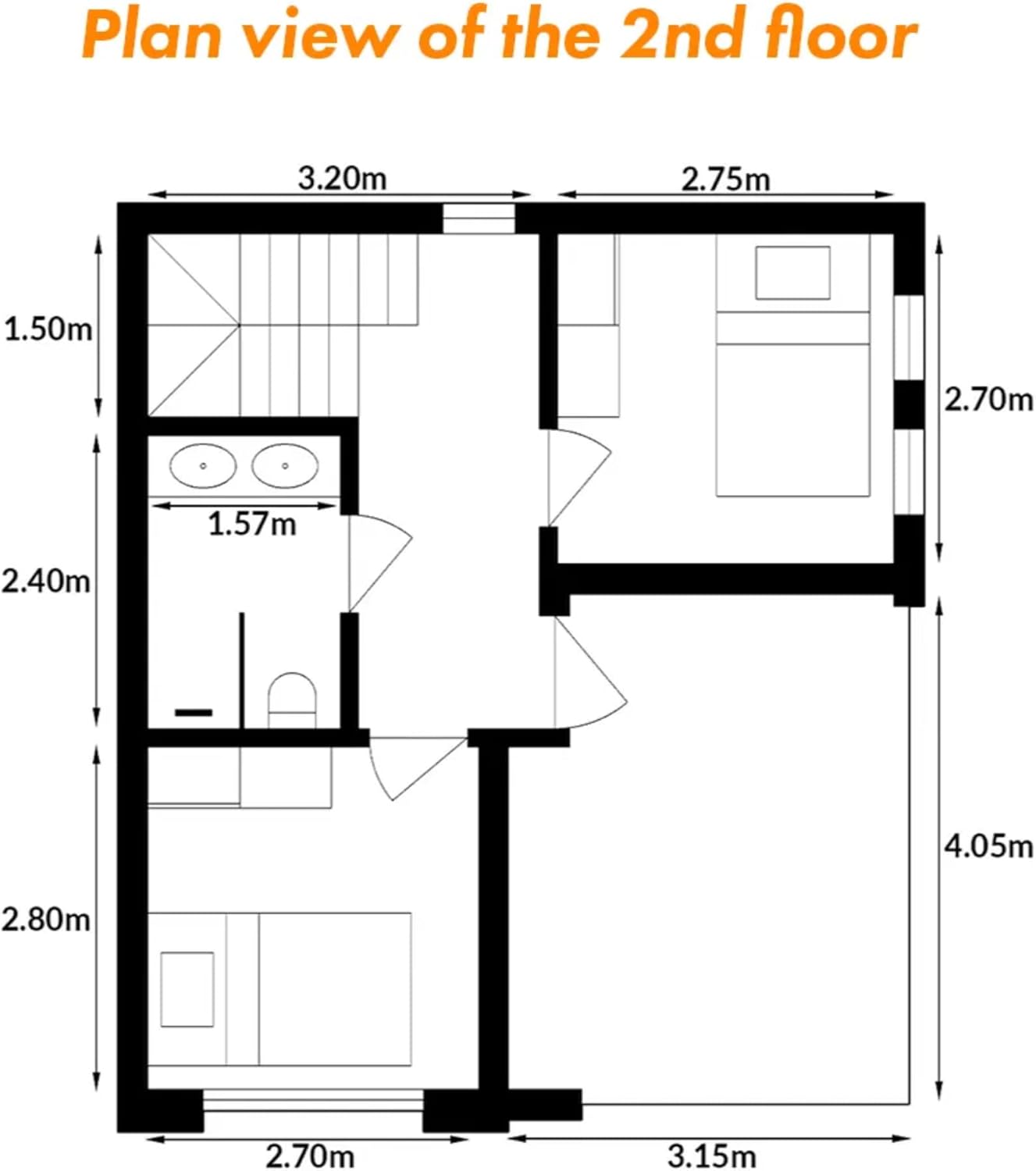Tiny Home 2 Story 20x20ft Foldable Prefab House 1 Kitchen, 2 Bathroom, 3 Rooms, 2 Living - Tiny Homes Outlet