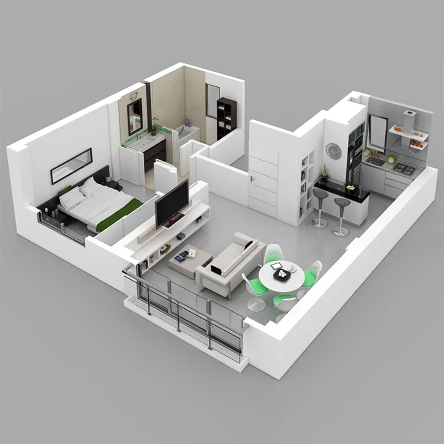 Tiny Home 2 Story 20x20ft Foldable Prefab House 1 Kitchen, 2 Bathroom, 3 Rooms, 2 Living - Tiny Homes Outlet