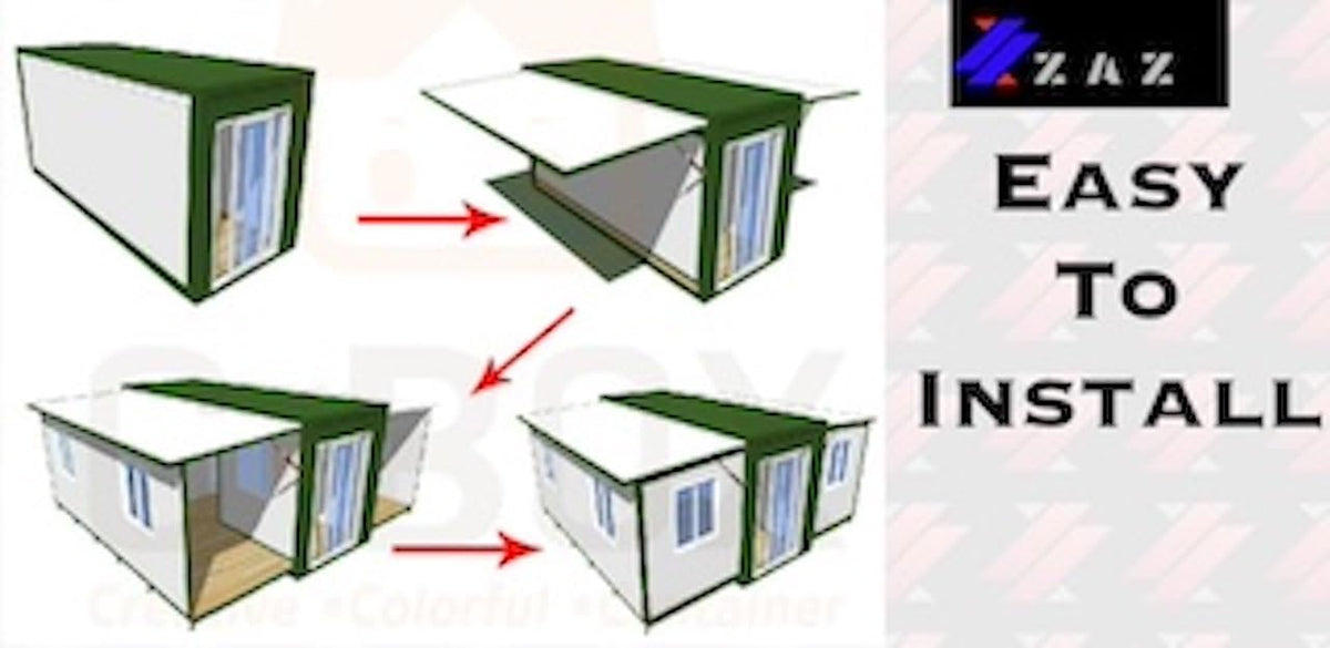 Tiny Home 20x20ft Foldable Prefab House 1 Kitchen, 1 Bathroom, 2 Rooms, 1 Living - Tiny Homes Outlet
