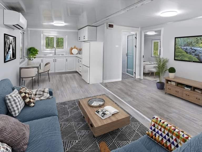 Tiny Home 20x20ft Foldable Prefab House 1 Kitchen, 1 Bathroom, 2 Rooms, 1 Living - Tiny Homes Outlet