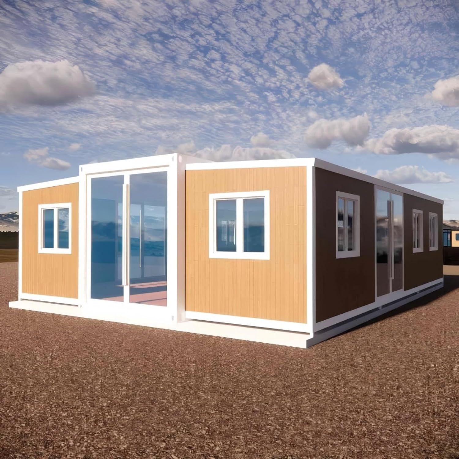 Tiny Home 20x30ft Foldable Prefab House 1 Kitchen, 1 Bathroom, 3 Rooms, 1 Living 800 square feet - Tiny Homes Outlet