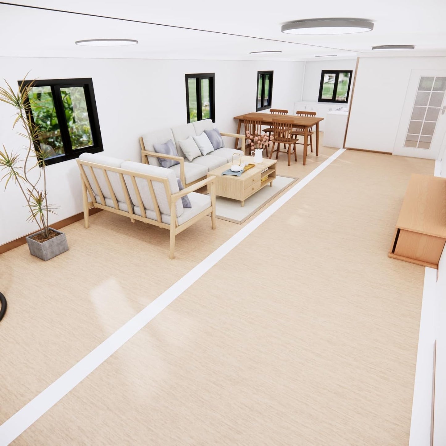 Tiny Home 20x40ft Foldable Prefab House 1 Kitchen, 1 Bathroom, 3 Rooms, 1 Living - Tiny Homes Outlet